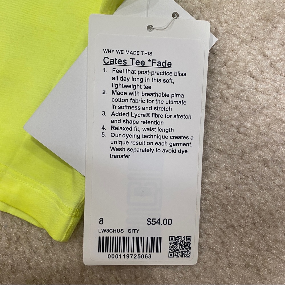 Lululemon Cates Tee Fade New with Tags 8 - Picture 3 of 5